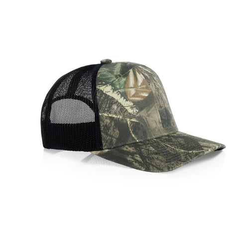 Mesh Contrast Camo Cap — TREE CAMO/BLACK (right)
