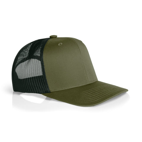 Mesh Contrast Trucker Cap — ARMY/BLACK (right)