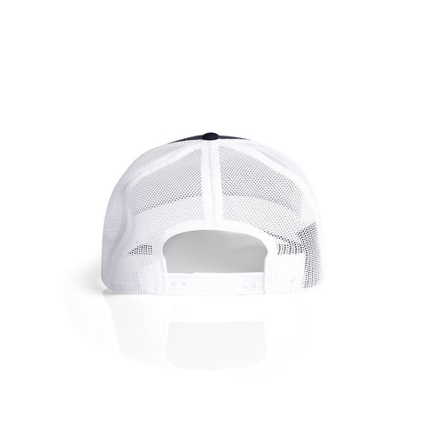 Mesh Contrast Trucker Cap — INK BLUE/WHITE (back)