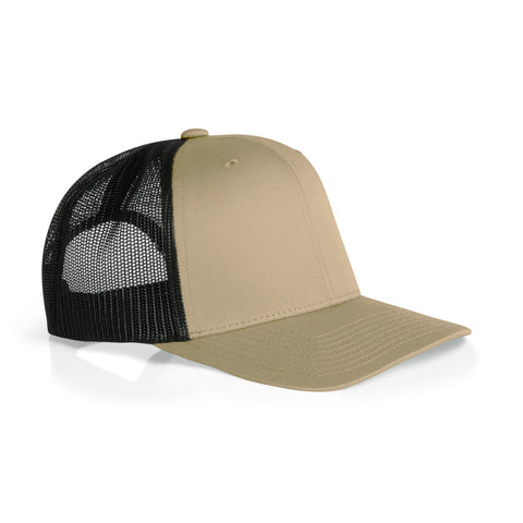 Mesh Contrast Trucker Cap — KHAKI/BLACK (right)