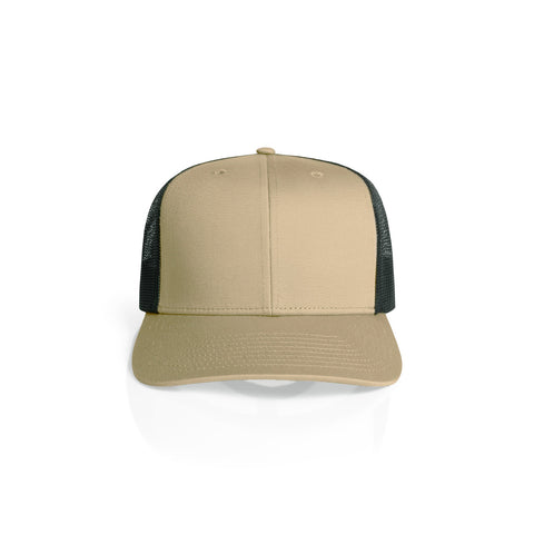Mesh Contrast Trucker Cap — KHAKI/BLACK
