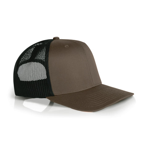 Mesh Contrast Trucker Cap — WALNUT/BLACK (right)