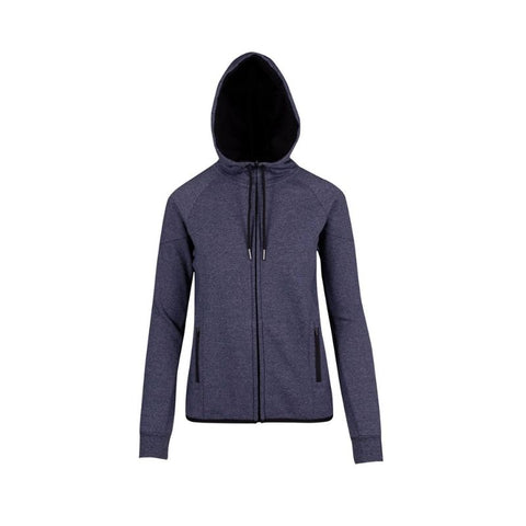 Bonded Polar Fleece Hoodie Ladies Navy Heather Front View