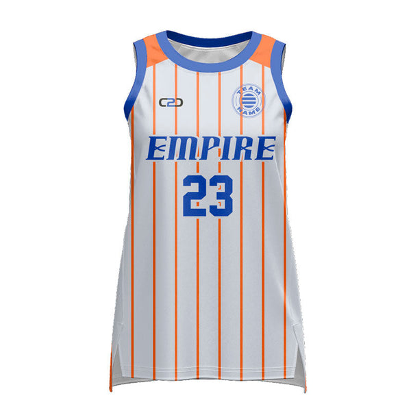 Custom EMPIRE Ladies HP Split Basketball Singlet Front View